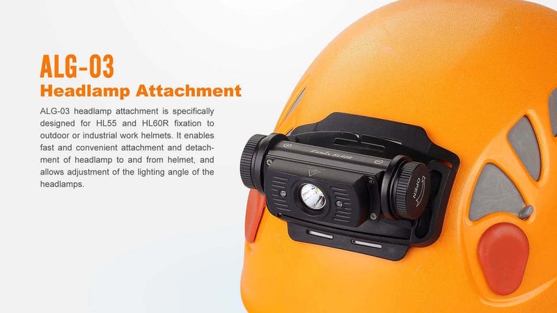 EdisonBright Fenix ALG-03 headlamp helmet mount with EdisonBright Battery Case for HL55 & HL60R - Image 4